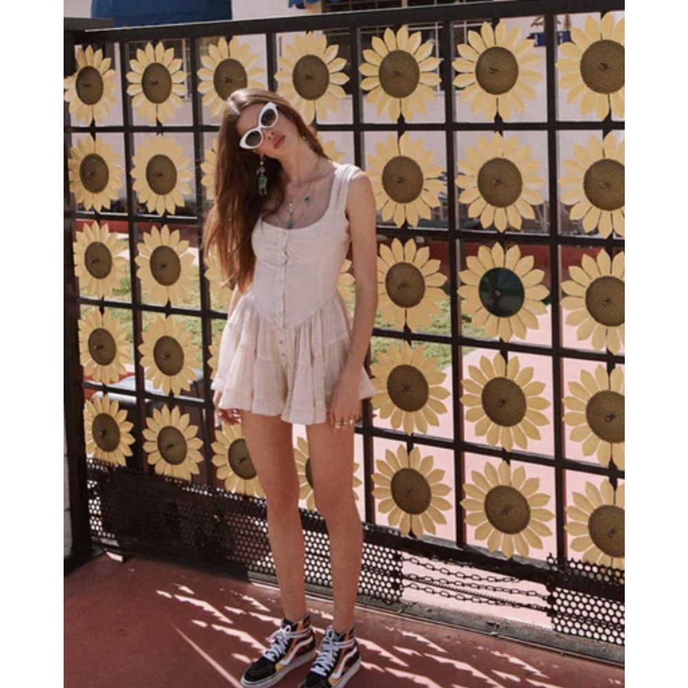 SOLD* Vanessa Mooney Elisabeth Bustier Romper Dress Large Pink Ethereal Fairy - Picture 3 of 7